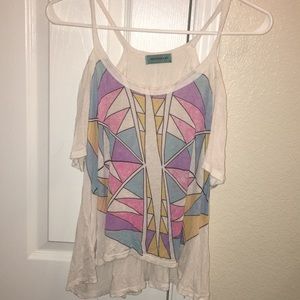 Open shoulder, patterned top!